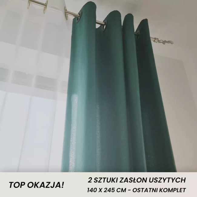 ZASŁONY GOTOWE USZYTE - KOMPLET - 140x245 CM - PRZELOTKI